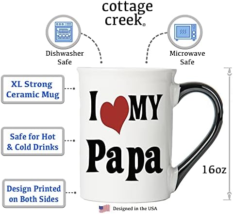 Cottage Creek eu amo minha caneca de papai, caneca de café de cerâmica 16oz, presentes do papai