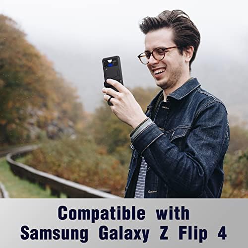 Miimall Compatível com a caixa Samsung Galaxy Z Flip 4, zlip 4 capa com proteção Hinge Protection Casos de proteção com tudo incluído para Galaxy Z Flip 4