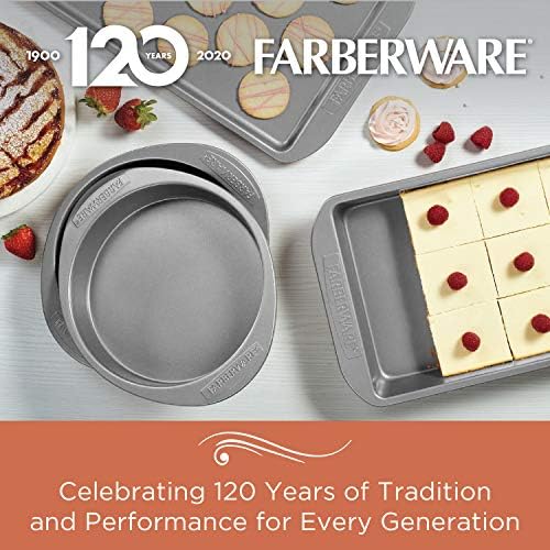 Farberware antiaderente Bakeware Pan / Pan de bolos antiaderentes, quadrado - 9 polegadas, cinza