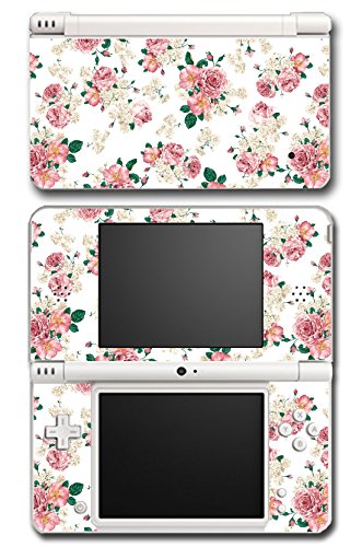 Flowers Roses Pink Art White Art Game Vinyl Decal Skin Skin Sticker para Nintendo DSI XL System