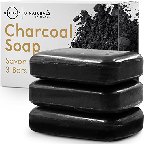 O Naturals 3 pacote de pacote de carvão ativado Sabão de barra de barra de hortelã -pimenta desintoxicante facial de manuseio
