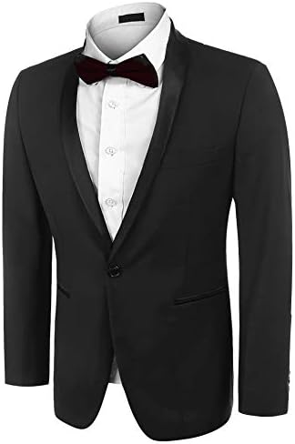 Coofandy Men's Tuxedo Jacket Wedding Blazer, traje de vestido de um botão para jantar, baile, festa