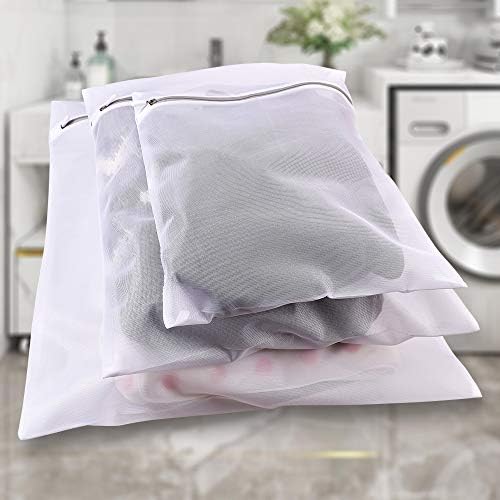 Newk 5 pacotes de sacolas de lavanderia, sacolas de malha fina com zíper premium, bolsas de organização de armazenamento