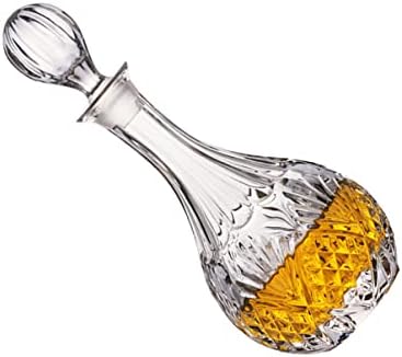 Rakute Bar Bottle Bourbon Pitcher ou para barra de barra de vidro grande restaurante de bebidas de vidro de vidro Vodka Whiskey Beverage Whisky Whisky Wine Decanter, Decanter Dispenser ML Crystal Jug (Cor: Imagem 3, Si