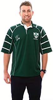 Irlanda respirável shamrock crista de manga curta camisa de rugby