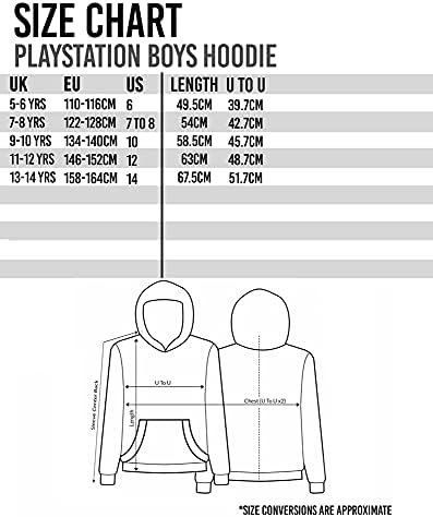 PlayStation Kids Hoodie Zip Up Boys Games Logo Black Jumper Jacket