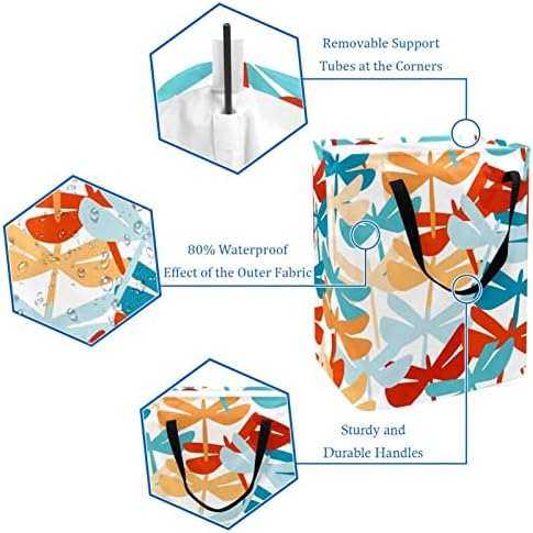 Colorido Dragonfly Padrão Impressa Padrão Principal Rapaz Colapsível Torno de Lavanderia, 60l Cestas de lavanderia