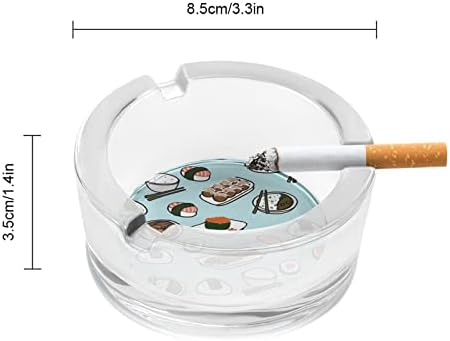 Padrão de sushi cinzeiros de vidro para cigarros lixo à prova de vento pode imprimir bandejas de cinzas sofisticadas para