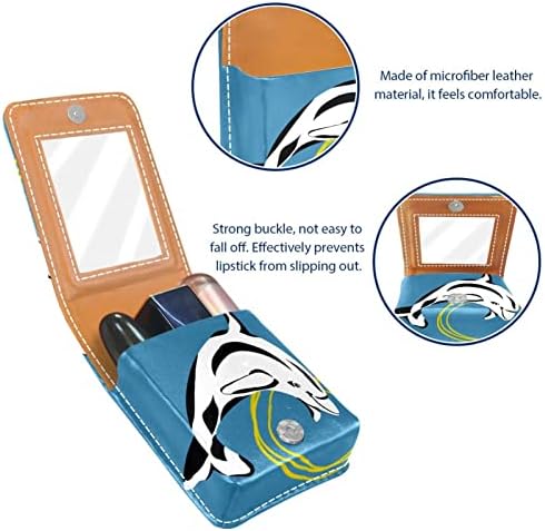 Bolsa de batom de batom de maquiagem de oryuekan com espelho portátil de armazenamento de batom portátil Organizador de armazenamento