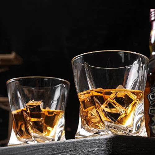 Kanars Crystal Whisky Glass - Conjunto de 6 copos de rochas 10 oz em caixa de luxo - Tumblers Lowball Bar para cocktail