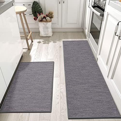 Tapetes de cozinha dexi e tapetes não deslizantes laváveis, 2 PCs tapetes de cozinha para piso, conjunto de tapete de tapete de
