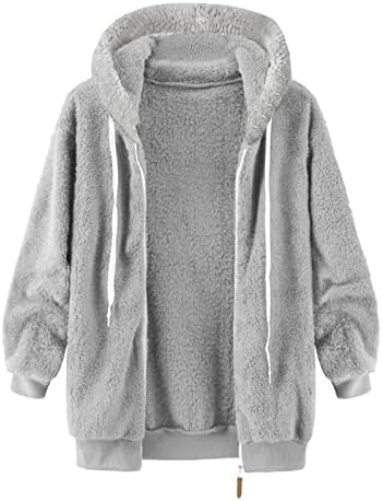 Sweatershirt de tamanho grande feminino Pullover com capuz de lã quente casaco de luxo com zíper top lã feminina