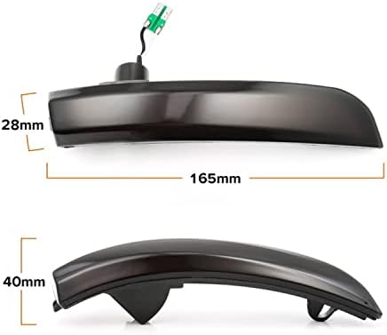 Oneray Smoked Lens Sequencial Luzes de espelho lateral compatível com Ford 2013-2018 Escape/Kuga EcoSport, 2013-2017 C-MAX