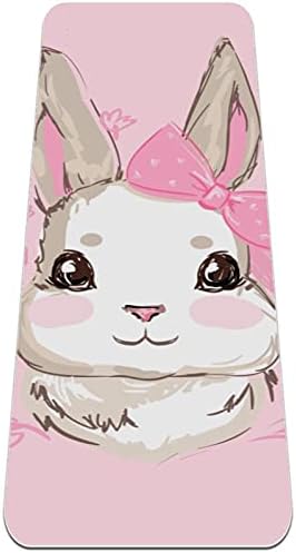 Girl Rabbit fofo com gravata borboleta premium grossa de ioga mato ecológico saúde e fitness non slip tapete para todos os