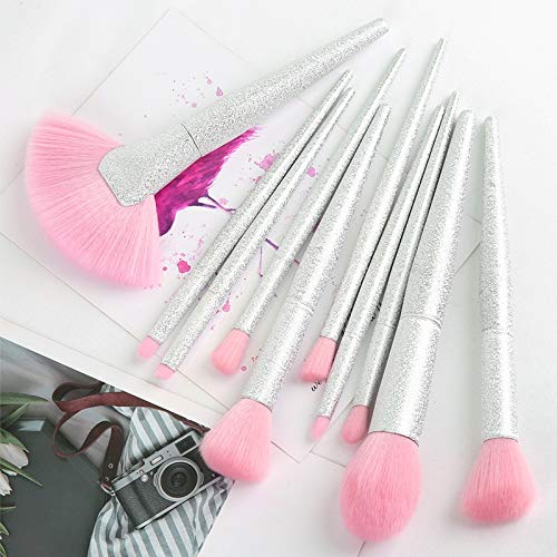 MJCHZS 10 Rainbow Crystal Symphony Sinfony Conjunto de ferramentas de beleza 3D Capacidade de reparo de fãs Brush Bush Brush