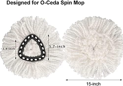 Cabeças de substituição de mop spin de 8 pacote, elogio de reabastecimento de limpeza de microfibra de 100, cabeças de
