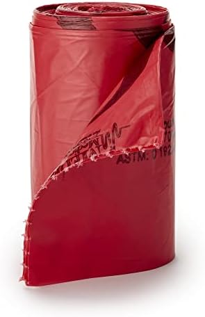 McKesson Biohazard Infectious Waste Bag, vermelho, 10 a 15 gal, 24 em x 32 pol. 250 contagem