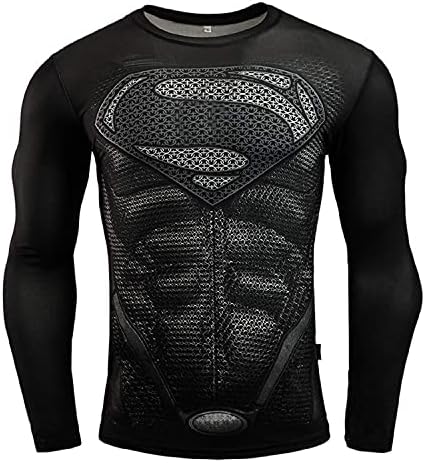 Seftetl Hero for Man Slave Longa Casual e Esportes Camiseta Cool 3D Camisa de compressão de impressão 3D