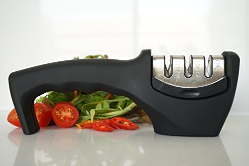 Sage Kitchenware Melhor Facas Manual Profissional Sharpador - Fácil Uso - Seguro - Todos os tamanhos de faca - Lâminas retas