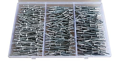 Persberg 300pcs Kit de sortimento de rebites cegos de alumínio, vários tamanhos rebites 1/8x1/4 polegadas, 1/8x5/16,