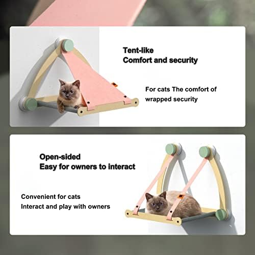 Polas de gato de janela - redes de gatos para janela - Copas de sucção de assento Cama de gato, economizando, dois modos de uso e fácil de instalar, fornecendo todo o banhado de sol de 360 ​​° para interno, ponderado até 33 libras