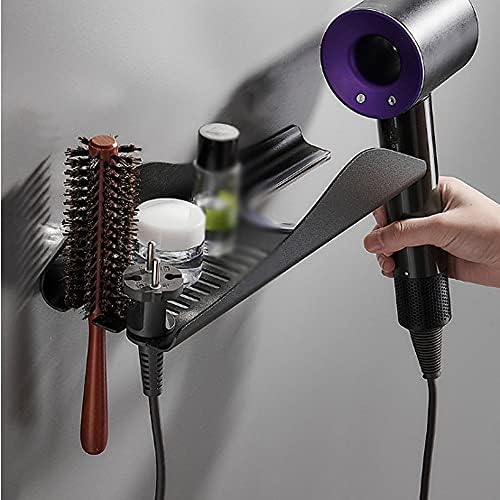 XJJZS Punche sem pó de cabelos rack rack rack rack rack snap-on banheiro rack de armazenamento de cabelo rack de secador de cabelo