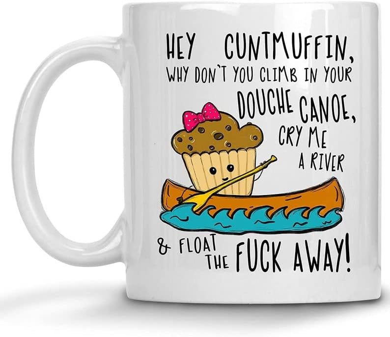 Ei CuntMuffin Douche Canoe Caneca Adulta 11oz xícara de café, branca