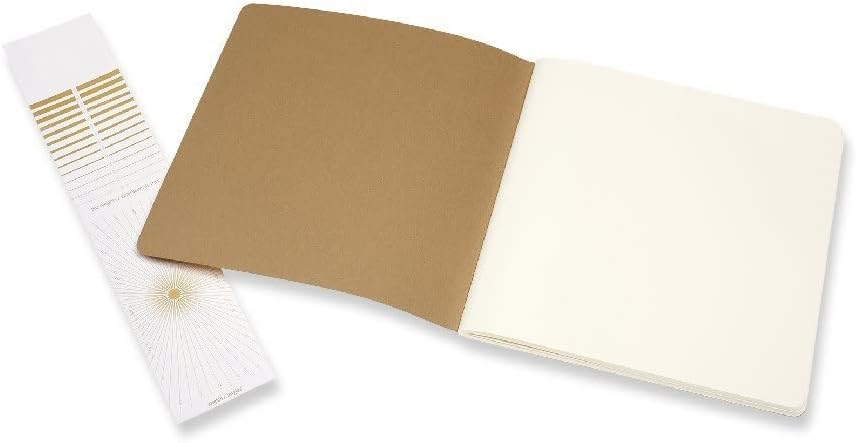 Moleskine Art Cahier Sketch Álbum, capa dura, quadrado Plain/Blank, Kraft Brown, 88 páginas