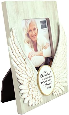 Angel Wings Memorial Photo Frame, Decoração de casa Presente para a morte de um ente querido, mantém uma foto de 4 polegadas por 6 polegadas, por Abbey & CA Gift