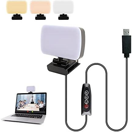 Video Selfie Light com 3 modos de luz para o trabalho remoto para a videoconferência Zoom Call Iluminação portátil ajustável para transmissão ao vivo Maquiagem para maquiagem para aprender