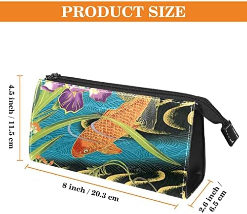 TBOUOBT BACOS COSMETOS SACOS DE MAÇA PARA MULHERES, PEQUENAS BOIL SACOS DE VIAGEM DE BOIL, PINTURA JAPONAL RIO KOI ORCHID