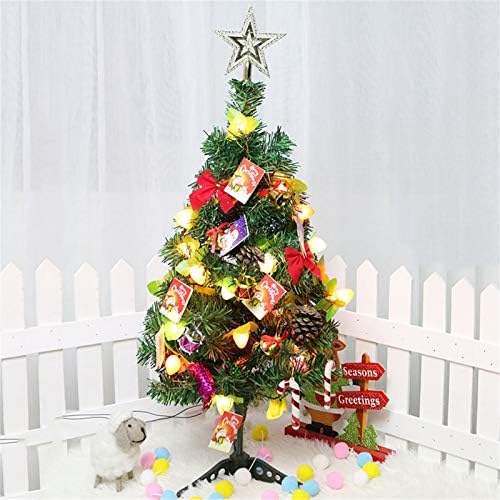 WOGQX 24 /60cm de mesa de Natal, árvore de Natal em miniatura de pinheiro com ornamentos suspensos, decoração de árvore de