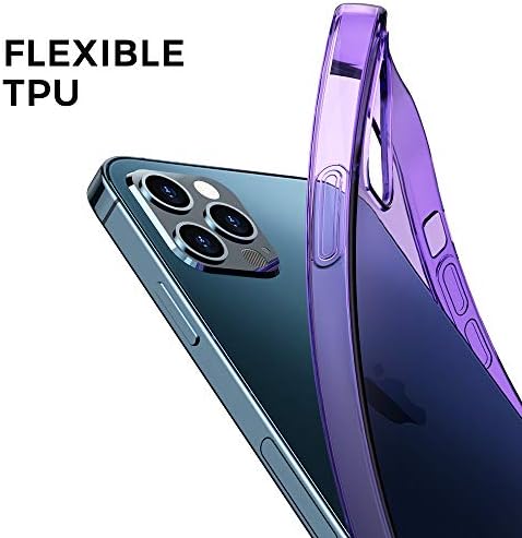 Caso Aeska TPU compatível com o iPhone 12 Pro Max, Ultra [Slim Fin Finga] TPU transparente flexível [resistente a arranhões]