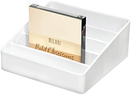 Idesign The Sarah Tanno Collection Silicone Makeup Palette Holder and Cosmetic Organizer, White