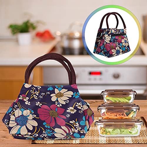 Besportble Lonncheras para Mujer Bag isolado Bolsa de flores Sacos térmicos de piquenique Double- camadas à prova de vazamento Saco de bolsa de refrigerador para trabalho Campeado de piquenique 2