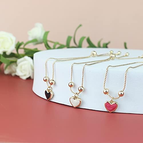 Bracelets de amizade para coração para 2/3/4 Amigos Irmãs pulseiras, pulseiras ajustáveis ​​de ouro de 14k para mulheres amigas, pulseiras combinando de melhor para as joias de aniversário de melhor amigo, bracelets de besties para presentes para adolescentes, presentes de amizade fofos