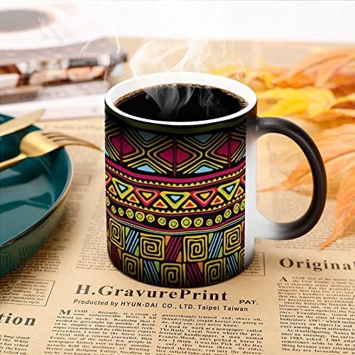Padrão asteca Mudança de calor Caneca Magic Coffee Tumbler Cerâmica Cuple