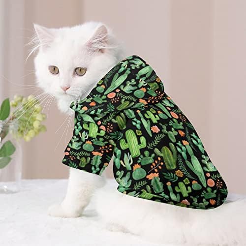 Camisa de uma peça de uma peça de gato verde CATUS Fantas figuradas com acessórios para animais de estimação