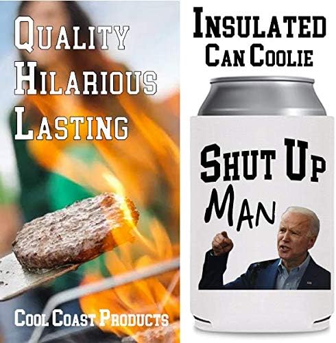 Joe Biden calou a manga de cerveja Man Hanve Coolie | Produtos Cool Coast | Funny Sleepy Trump Debate 2020 Gag Party Beer | Piada bebida lata mais refrigerada | Bunca de cerveja Trump | Presentes | Neoprene lata mais refrigerada
