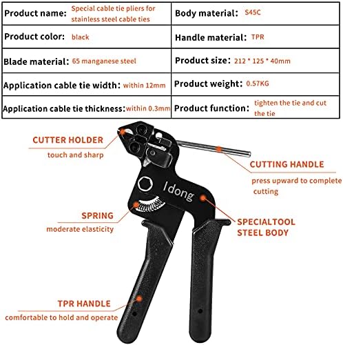 N/C IDONG METAL TICE TIBO DO KIT DE POLA DE TIPA DE AÇO ANTIMENTE ATAGEM E CABO DE AÇO E 100 PCS 4,6 x 270mm Cabo de aço inoxidável, ferramenta de empate, pistola de gravata CT02