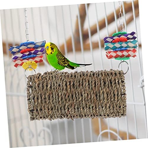 Balacoo Parrot Summer Hammock Hamster Toys Bird Cage Toys Birds Toys 5 Conjuntos Funny Bird Tunnel Funny Bird Stand Bird Birc Swing Parrot Gage Stravo para escalar o brinquedo decorativo de balanço