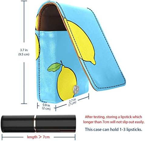 Limões de frutas Lipstick Belas Batom Batom Box Solder com espelho para bolsa de bolsa, 9,5x2x7 cm/3.7x0.8x2.7 em