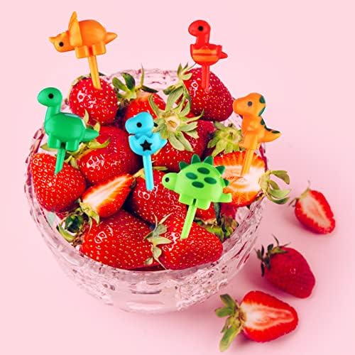 Kekafu 12 PCs Dinossauros Picks para crianças - Bento Fruit Food