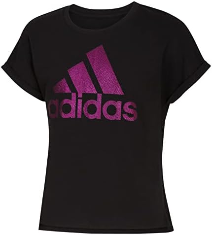 T-shirt de caça lateral de manga curta de meninas adidas