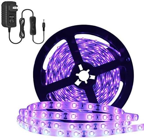 YGS-TECH 24 WATTS UV LED BLACK LED TRIP, 16,4 pés/5m 3528 300LEDS 395NM-405NM NÃO PROFUÇA NOTURA DE Blacklight Night Party com 12V