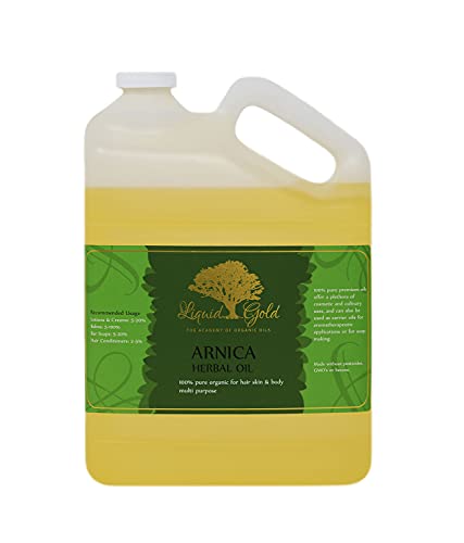 Liquid Gold Inc. 1 gal. Óleo de Herbal Arnica Premium 100 puro e orgânico para cabelos e cuidados de saúde da pele