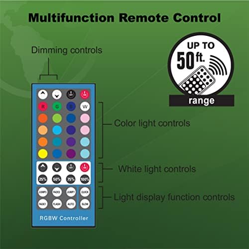 LED de iluminação da terra boa 24 pés 1500 lúmen rgb alteração de cor e 3000k IP65 Luz de fita flexível ao ar livre - plug -in, controle