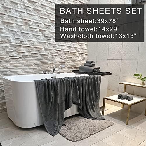 Toalhas Ytyc, toalhas de banho de 39x79 polegadas de tamanho grande para adultos luxuosos de luxo para toalhas de banho extra