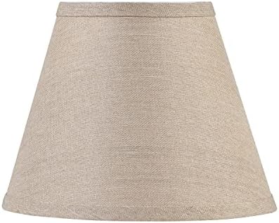 Aspen Creative 56028, Empire Uno Lamp Shade, tecido texturizado de seca cáqui, 5 top x 9 inferior x 7 altura inclinada, deslize