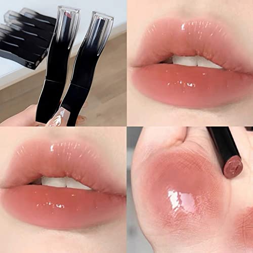 HUTVD # não desbotamento Longo Lip Lip Gloss Lip Gloss e Fácil de desbotar o brilho labial hidratante